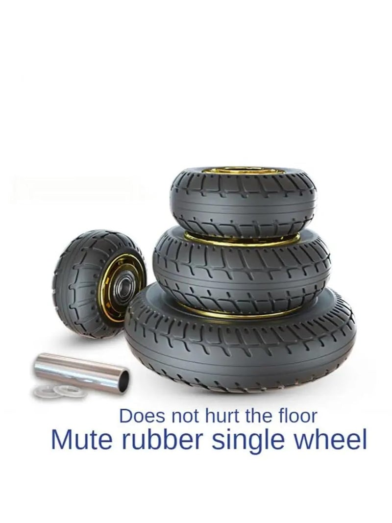 5 Inch Heavy Duty Caster Wheel 50mm Wide Rubber Silent Industrial Trolley Trailer Single Piece Humavee - Image 5