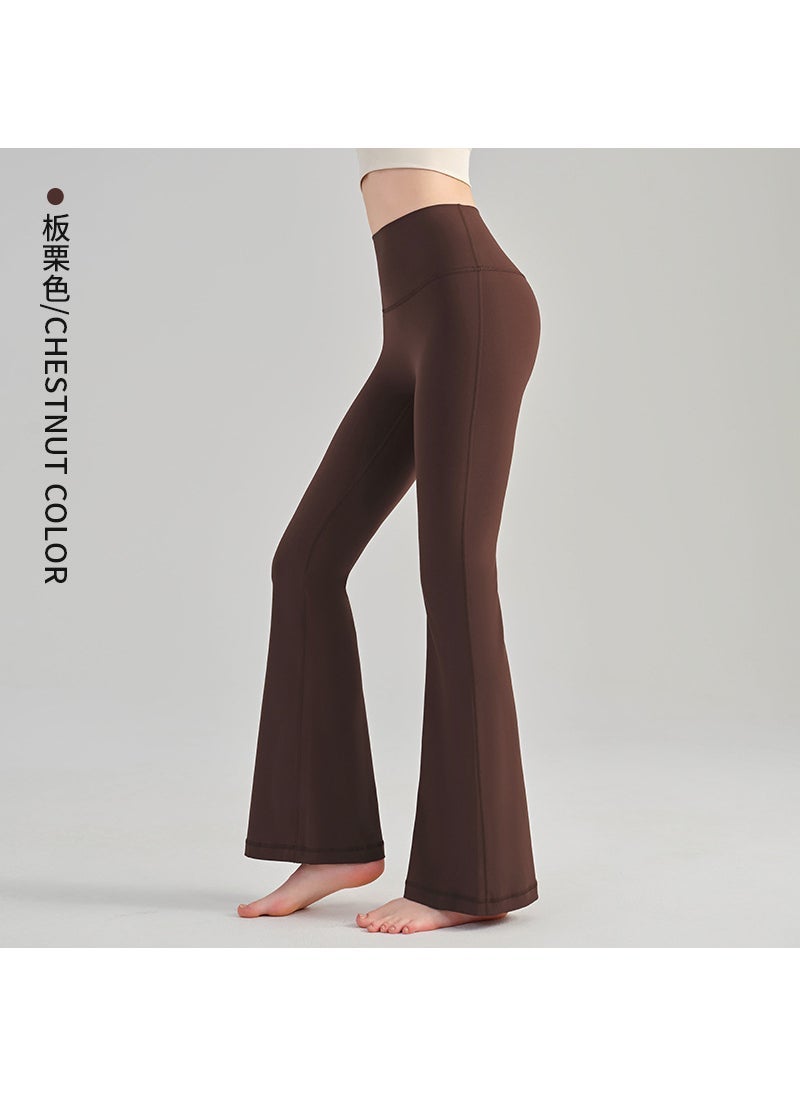 High Waist Bootcut Yoga Pants Womens Fitness Chestnut color - Image 1