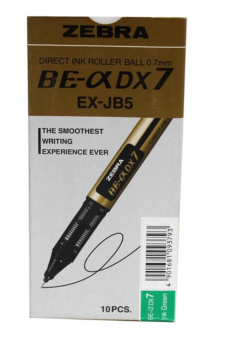 ZEBRA 10 Piece DX7 Direct Ink Roller Green Ink 0.7mm  - Image 2