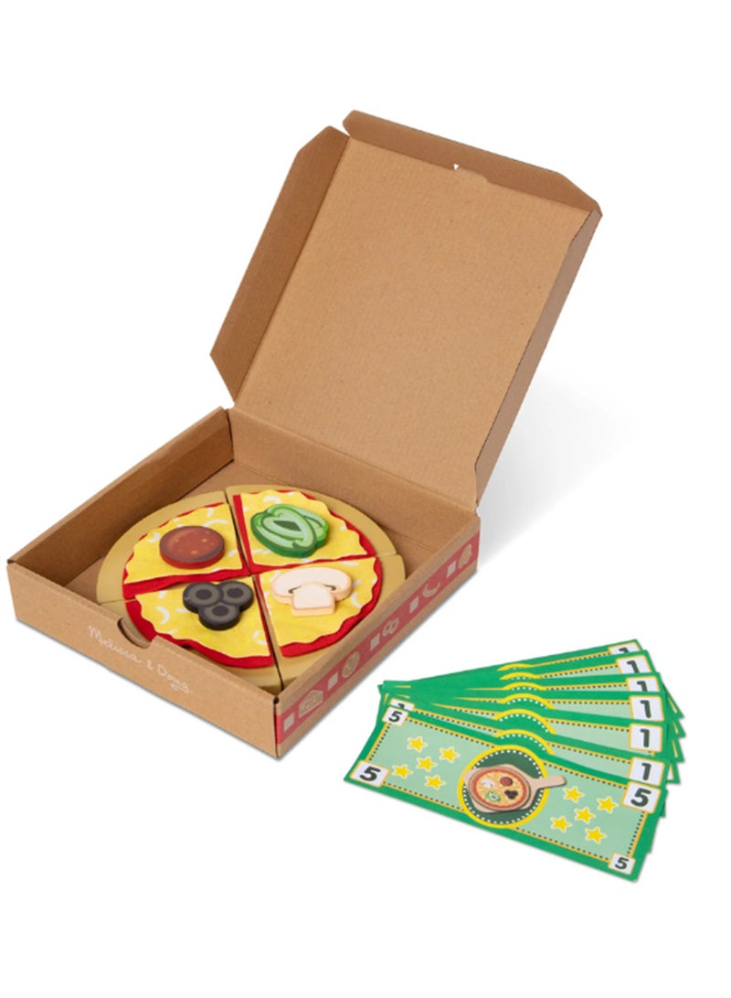 Melissa & Doug Top  And Bake Wooden Pizza Counter Play Set 41 Piece Pizza Toy Wooden Play Food Set, Pretend Pizza Sets For Kids Ages 3+ - Image 2