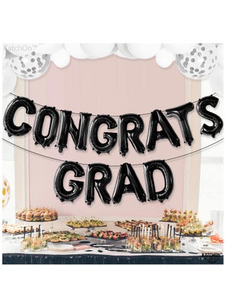 KatchOn, Black Congrats Grad Balloons - 16 Inch | Congrats Grad Banner Balloons for Graduation Decorations 2025 | Congratulations Balloon | 2025 graduation decorations - view 4