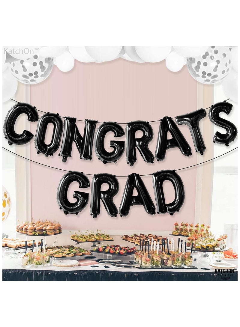 KatchOn, Black Congrats Grad Balloons - 16 Inch | Congrats Grad Banner Balloons for Graduation Decorations 2025 | Congratulations Balloon | 2025 graduation decorations - Image 4