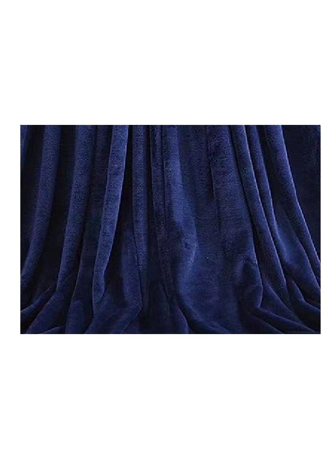 RISHAHOME Light weight Extra Soft King Size Solid Blanket all season Flannel Fleece Throw Blanket 200x230cm 100% Polyester-Blue  - Image 3