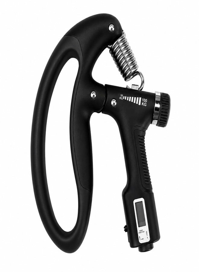 COOL INDIANS D Shape Adjustable Hand Gripper 10-100KG with Counter | Professional Grip Strength Trainer | Forearm & Wrist Exerciser | Gym Workout Tool for Men & Women (Black) - Image 1