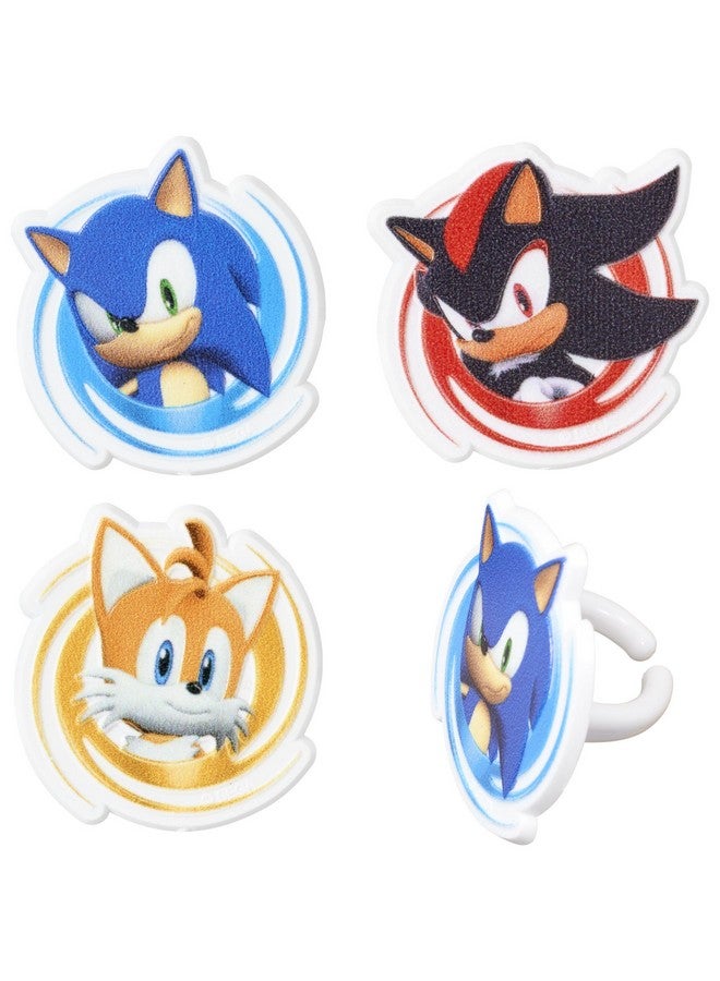 DecoPac DecoPac Sonic the Hedgehog Rings, Cupcake Decorations Featuring Sonic, Tails, and Shadow - 24 Pack  - Image 1