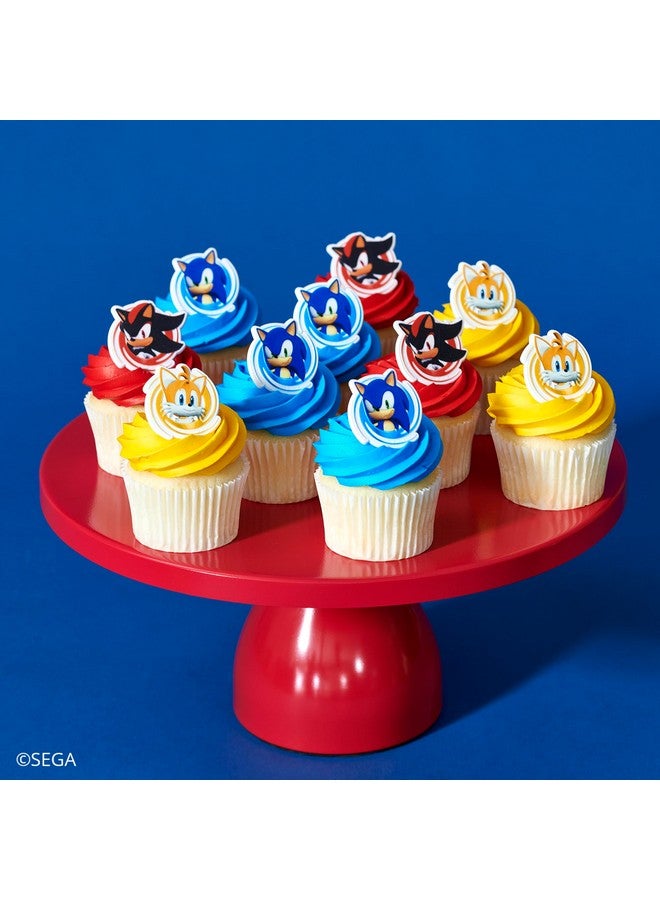 DecoPac DecoPac Sonic the Hedgehog Rings, Cupcake Decorations Featuring Sonic, Tails, and Shadow - 24 Pack  - Image 3