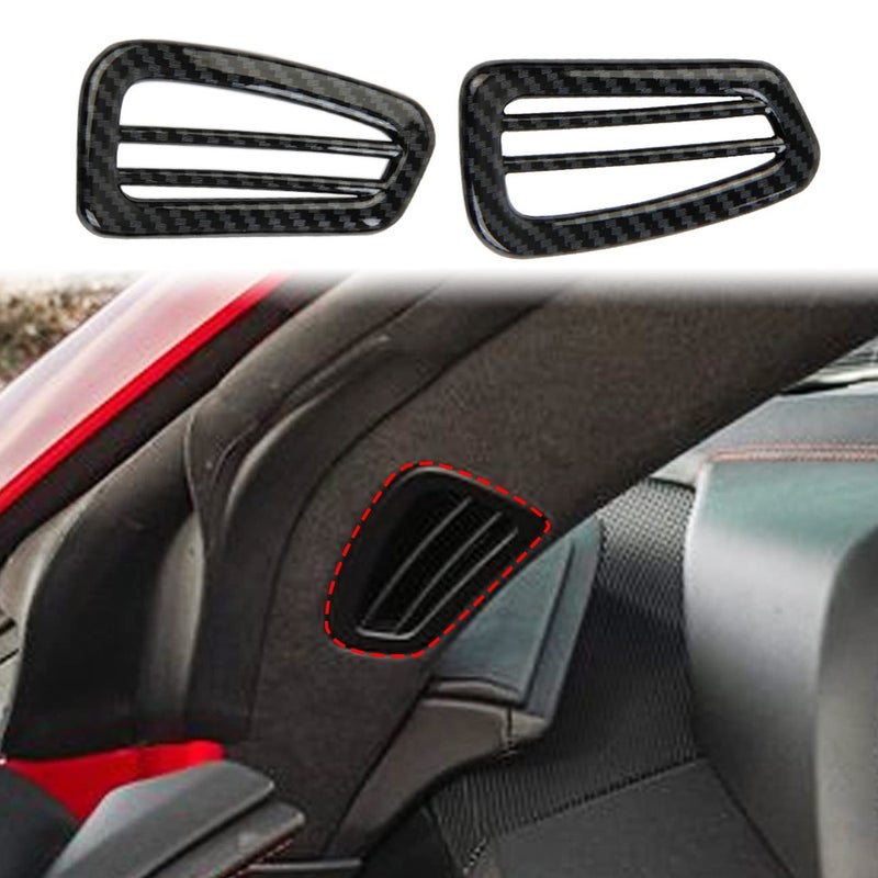 غطاء تريم مخرج هواء تكييف A-Pillar من ألياف الكربون لسيارة شيفروليه كورفيت C8 2020-2025