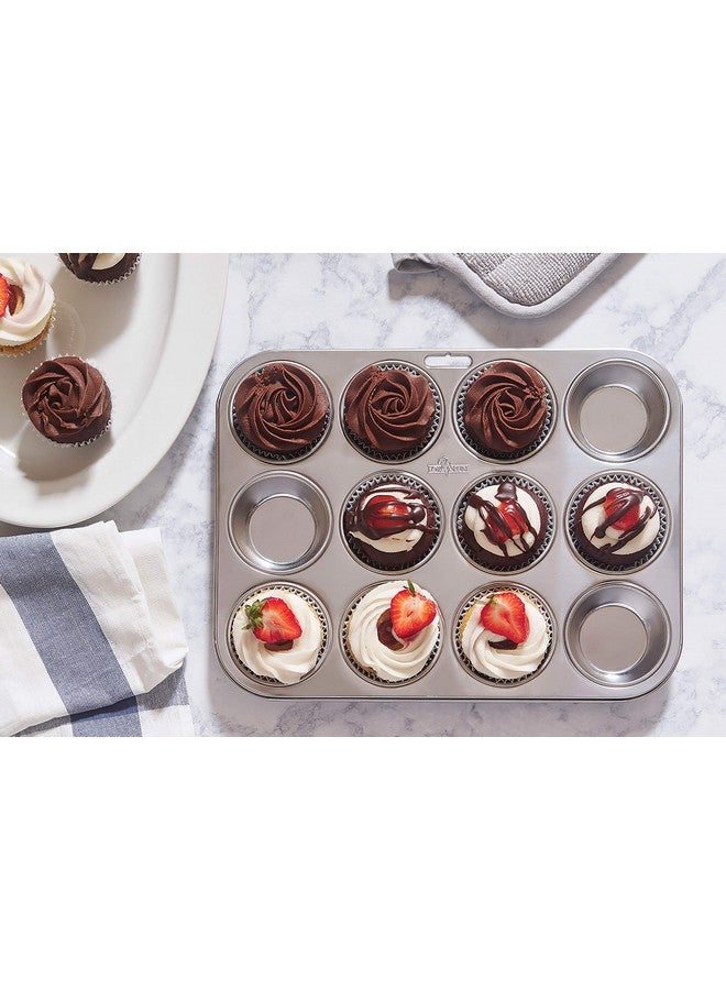 Fox Run Muffin and Cupcake Pan, 12 Standard Cup, Stainless Steel - Image 2
