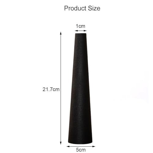 VANTOBEST Small Ceramic Bud Vase Tall Conic Flower Single Stem Vase Black Vase Home Decorative Floral Centerpiece for Wedding and Office (Black) - Image 2