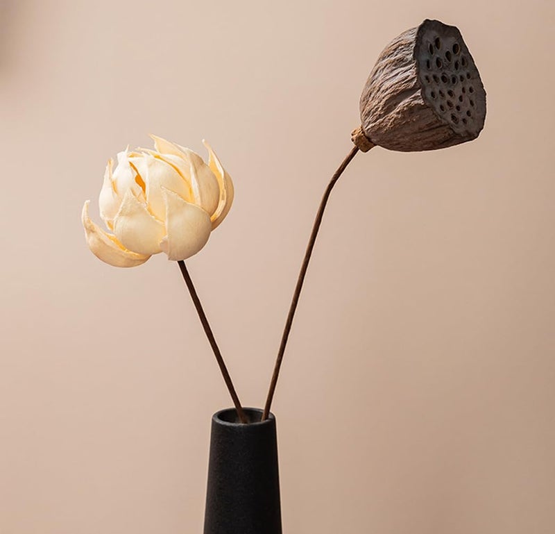 VANTOBEST Small Ceramic Bud Vase Tall Conic Flower Single Stem Vase Black Vase Home Decorative Floral Centerpiece for Wedding and Office (Black) - Image 5