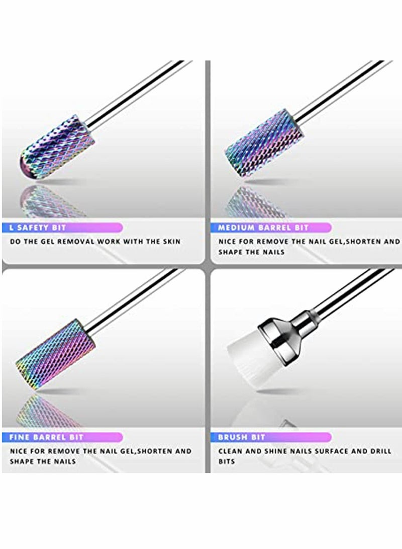 Nail Drill Bits Set - Professional Efile Bits for Acrylic and Gel Nails - 10Pcs 3/32 inch Nail Bits - Cuticle Tools Kit for Manicure - Image 4