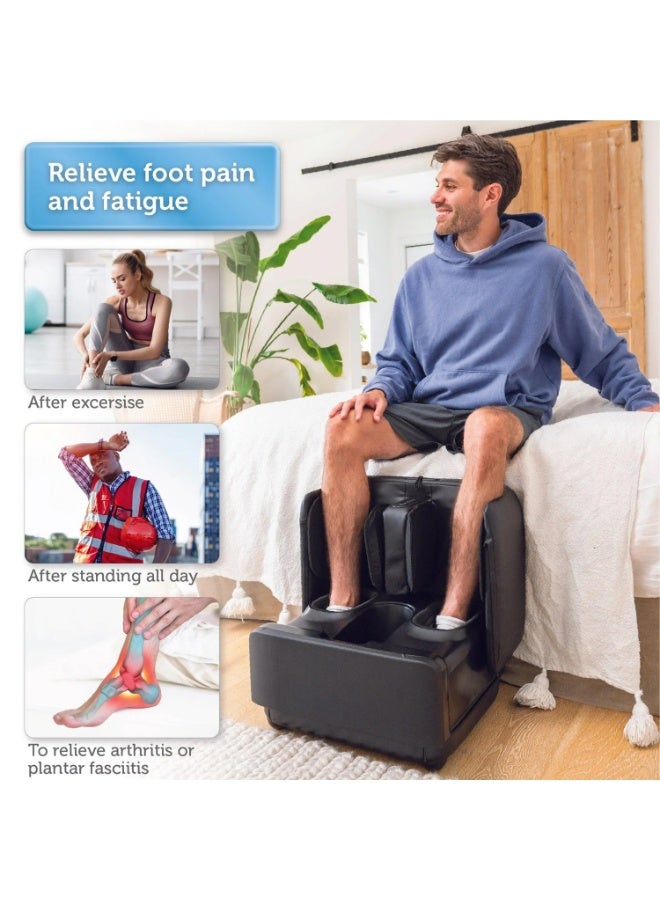COMFIER 2-in-1 Foot & Lag Massager Ottoman with Heat, Shiatsu Deep Kneading Leg Massager with Air Compression, Vibration & Foldable Foot Rest, Adjustable Intensity, CF-5001 - Image 4
