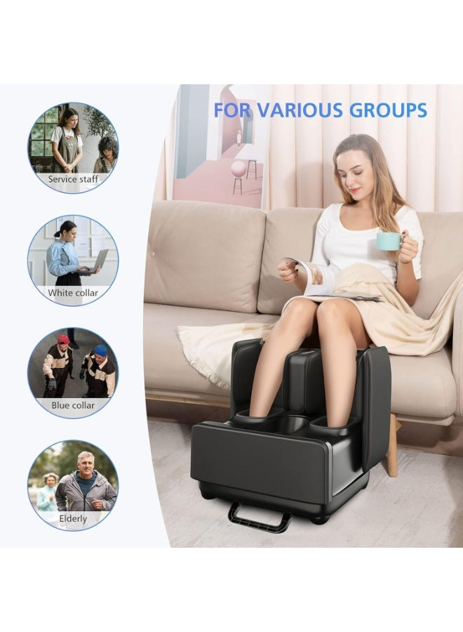 COMFIER 2-in-1 Foot & Lag Massager Ottoman with Heat, Shiatsu Deep Kneading Leg Massager with Air Compression, Vibration & Foldable Foot Rest, Adjustable Intensity, CF-5001 - Image 5