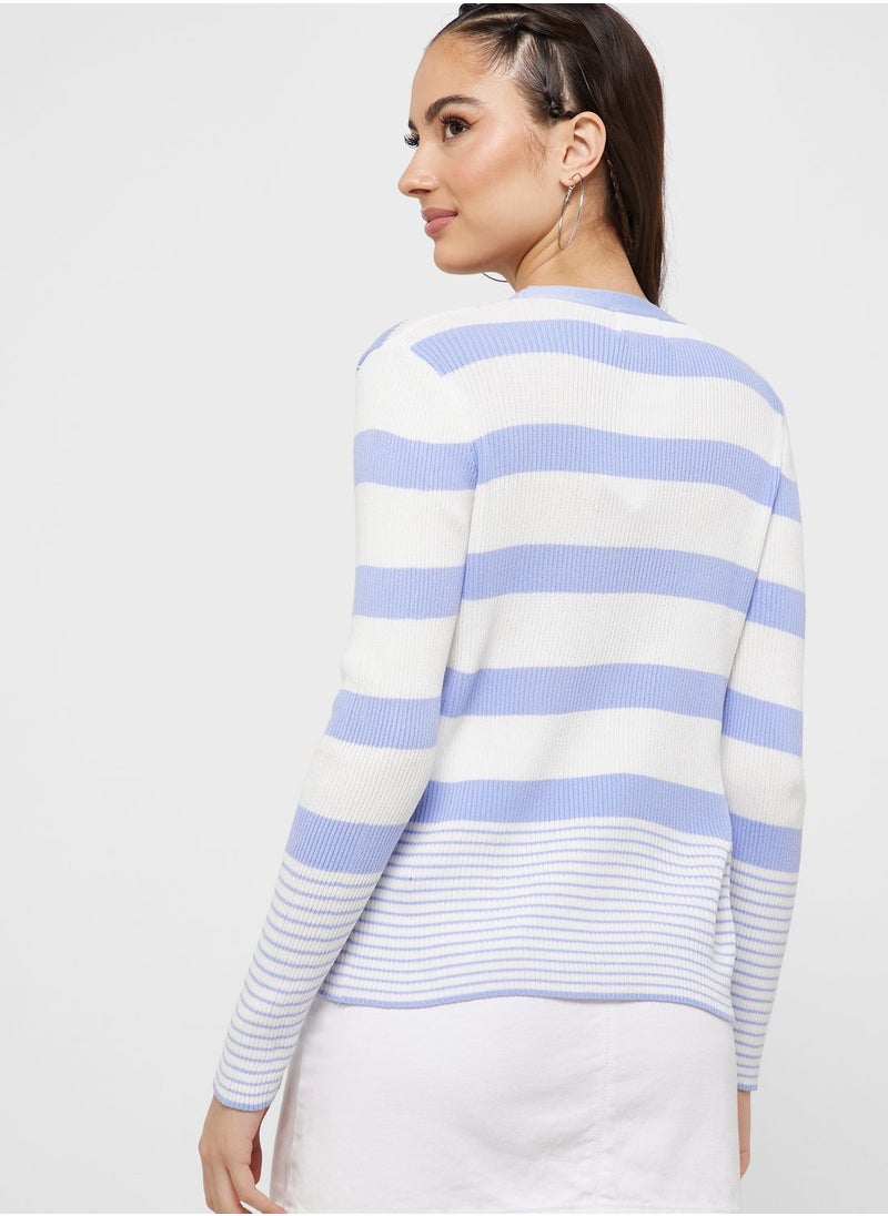 Ginger - Striped Printed Cardigan - Image 1