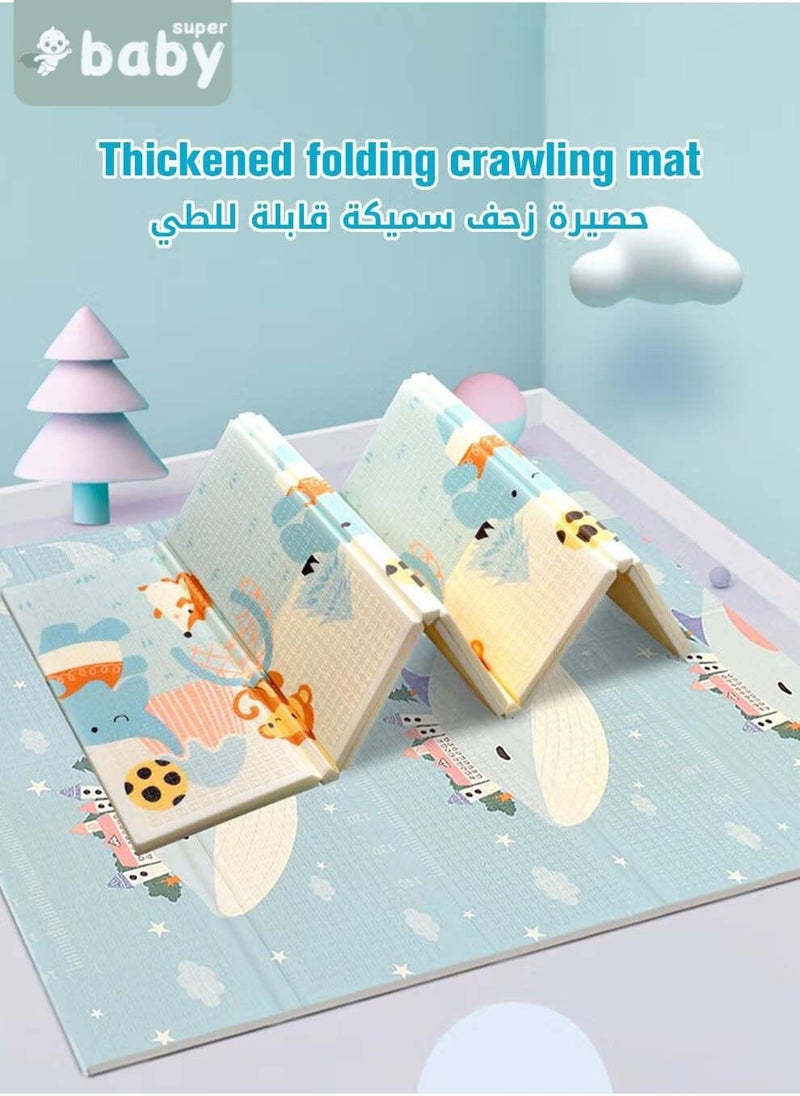 SuperBaby XPE Baby Play Mat, Reversible Foldable Playmat Portable Extra Large Thick Foam Crawling playmats with Travel Bag for Infants, Babies,Toddlers, Indoor Outdoor Use, BPA Free, 150*200cm,15mm - Image 2