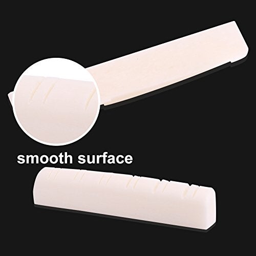VGEBY Bridge Saddle Upper Nut, Bone Replacement Nut for 12 String Folk and Classical Guitar Nut For Oud Made Out Of Bone Bone Guitar Saddle Compensated 75 Mm 12 String Saddle Bone 12 Smarshall - Image 2