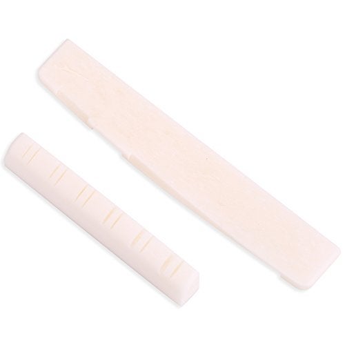 VGEBY Bridge Saddle Upper Nut, Bone Replacement Nut for 12 String Folk and Classical Guitar Nut For Oud Made Out Of Bone Bone Guitar Saddle Compensated 75 Mm 12 String Saddle Bone 12 Smarshall - Image 1
