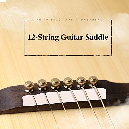 VGEBY Bridge Saddle Upper Nut, Bone Replacement Nut for 12 String Folk and Classical Guitar Nut For Oud Made Out Of Bone Bone Guitar Saddle Compensated 75 Mm 12 String Saddle Bone 12 Smarshall - Image 4
