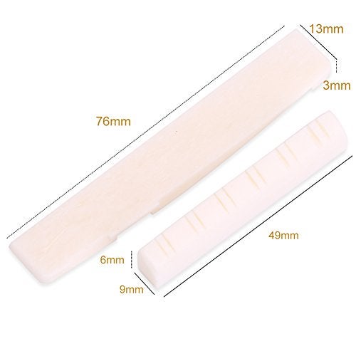 VGEBY Bridge Saddle Upper Nut, Bone Replacement Nut for 12 String Folk and Classical Guitar Nut For Oud Made Out Of Bone Bone Guitar Saddle Compensated 75 Mm 12 String Saddle Bone 12 Smarshall - Image 3