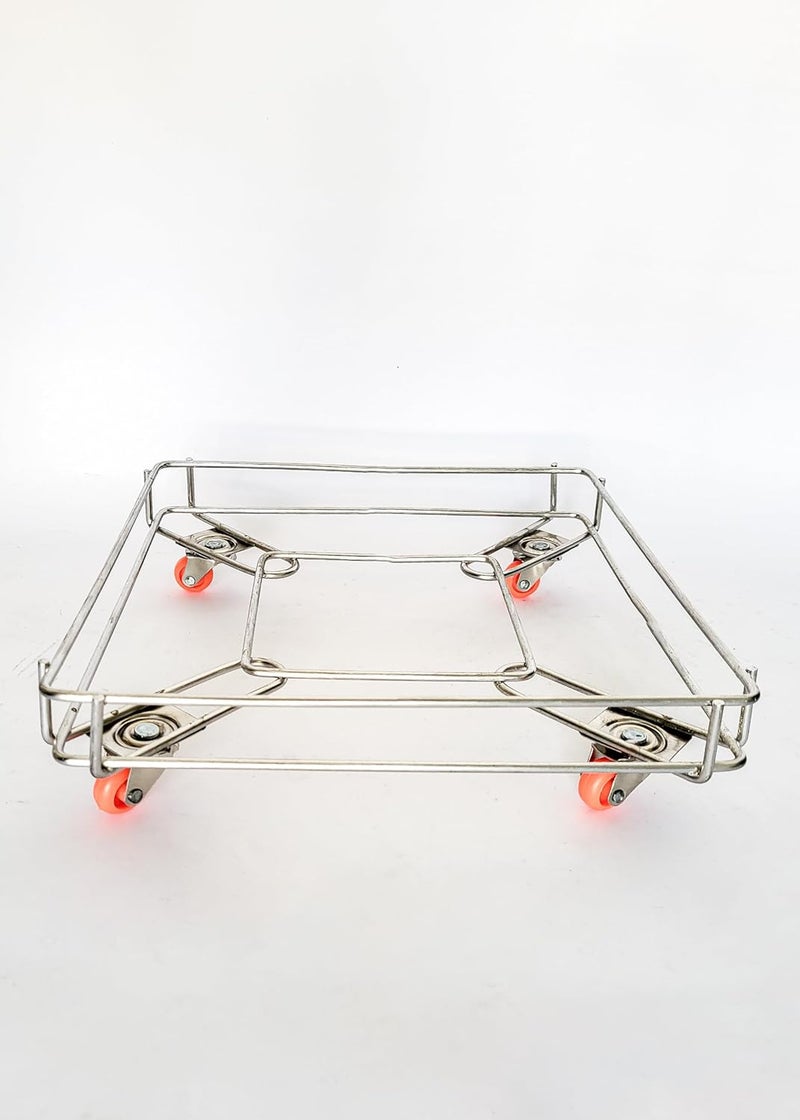 Generic FLORA Steel Kitchen Storage Containers Oil Dabba Stand Square Adjust Stand Trolley Pack 1 - Image 5