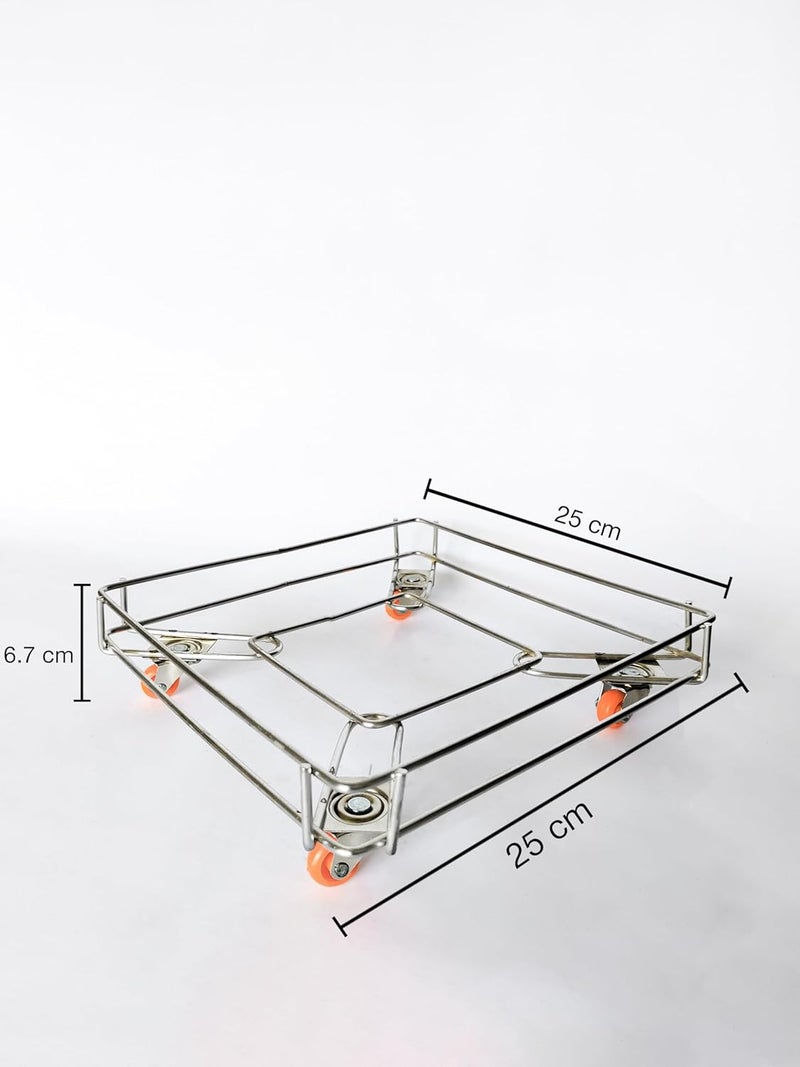Generic FLORA Steel Kitchen Storage Containers Oil Dabba Stand Square Adjust Stand Trolley Pack 1 - Image 2