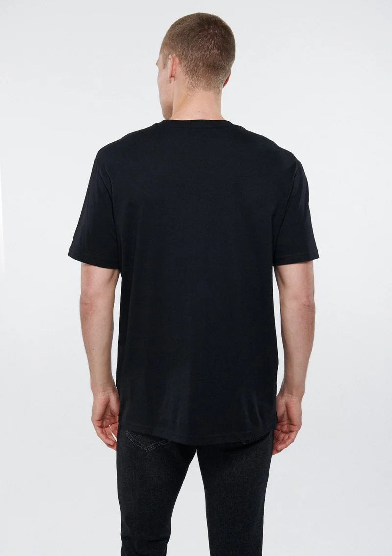 مافي Blue Men's Blue Logo Printed Black T-Shirt 0610100-900