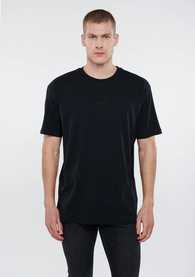مافي Blue Men's Blue Logo Printed Black T-Shirt 0610100-900