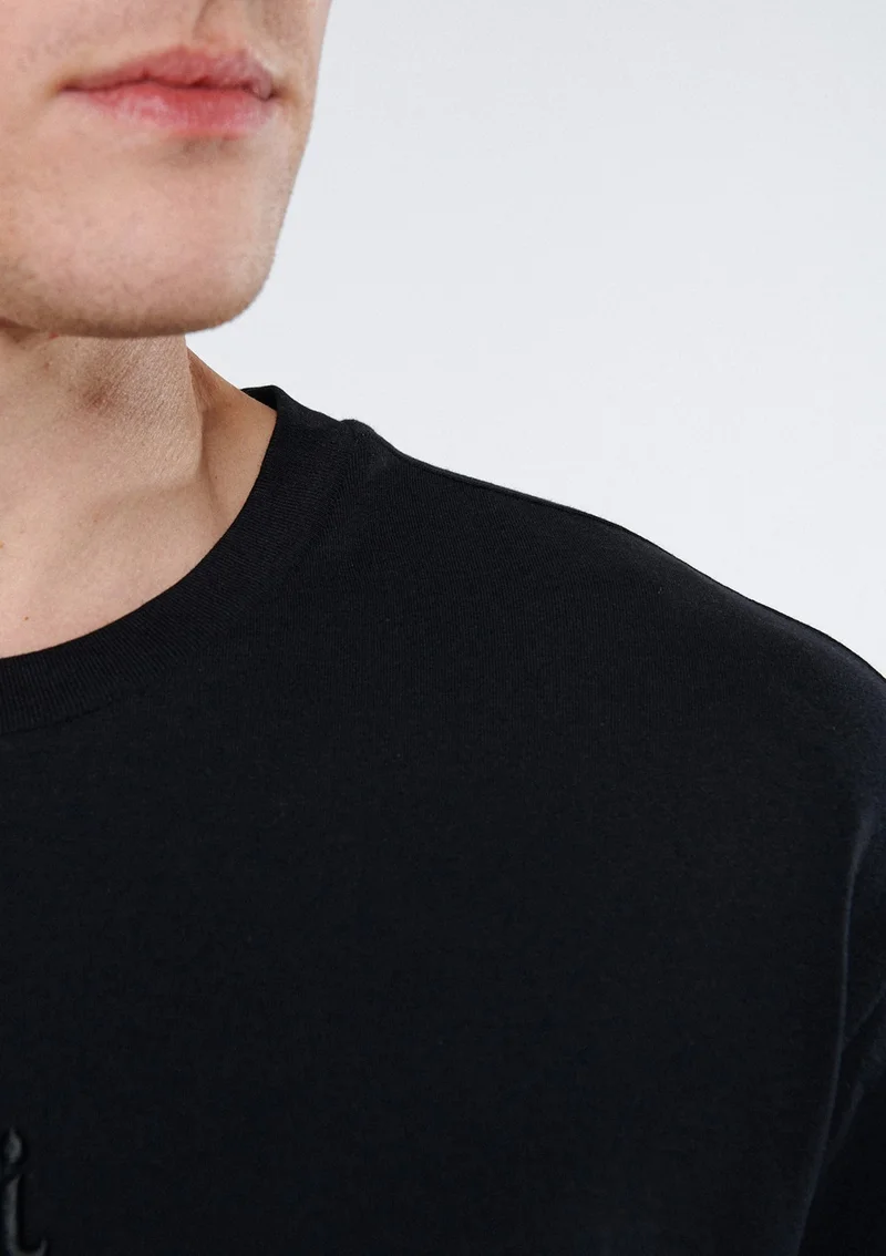 مافي Blue Men's Blue Logo Printed Black T-Shirt 0610100-900