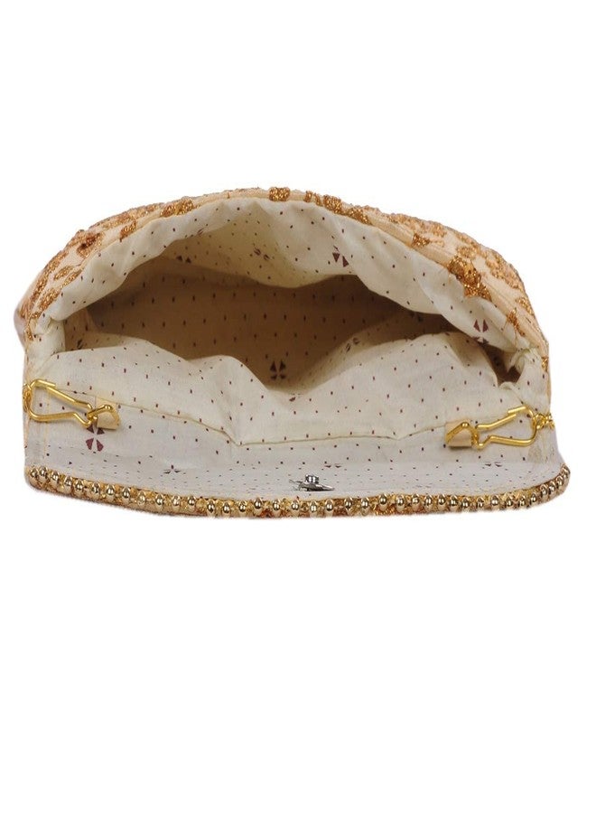 SuneshCreation Women's Golden Handbag | Bridal Clutch - Image 4