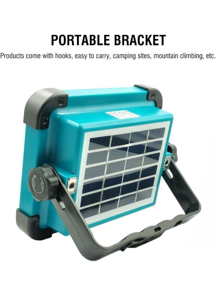دي إل سي  مصباح عمل LED شمسي محمول بقوة 30 واط مع منفذ USB قابل لإعادة الشحن DLC-32812 - Image 3