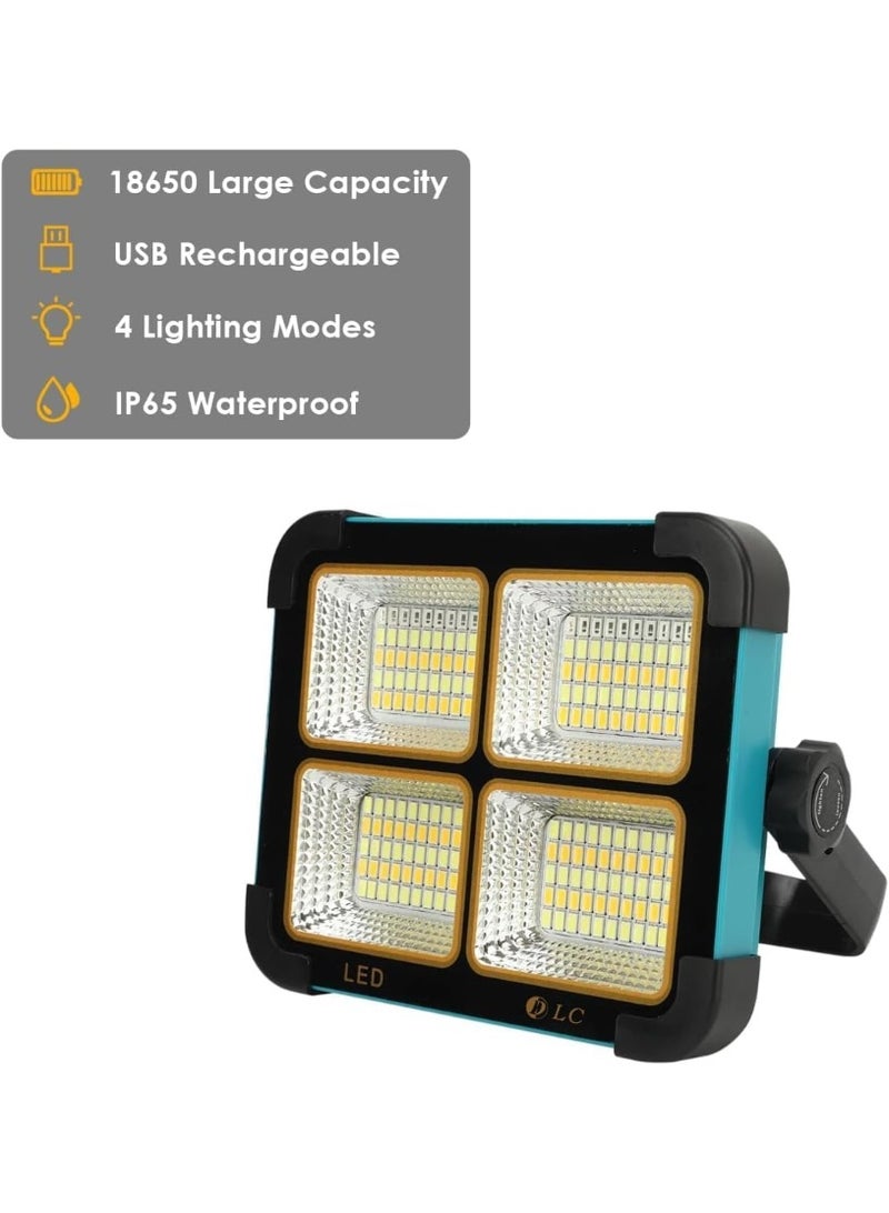 دي إل سي  مصباح عمل LED شمسي محمول بقوة 30 واط مع منفذ USB قابل لإعادة الشحن DLC-32812 - Image 2