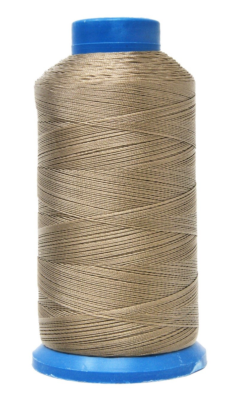 Mandala Crafts Bonded Nylon Thread Dark Beige Heavy Duty Sewing Threads  1500 YDs Size 69 210D T70 Tex 70 Thread for Leather Jeans Weaving Outdoor Marine Upholstery Threads