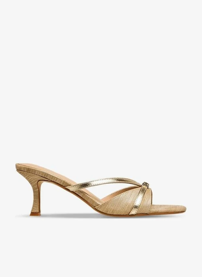 Flora Bella Women Cross Strap Flared Heel Sandals