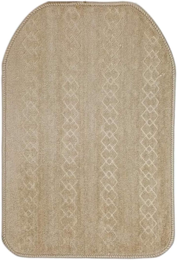 Cotton with Rubber Car Floor Mat - 3 Pieces Set, Beige - Image 3
