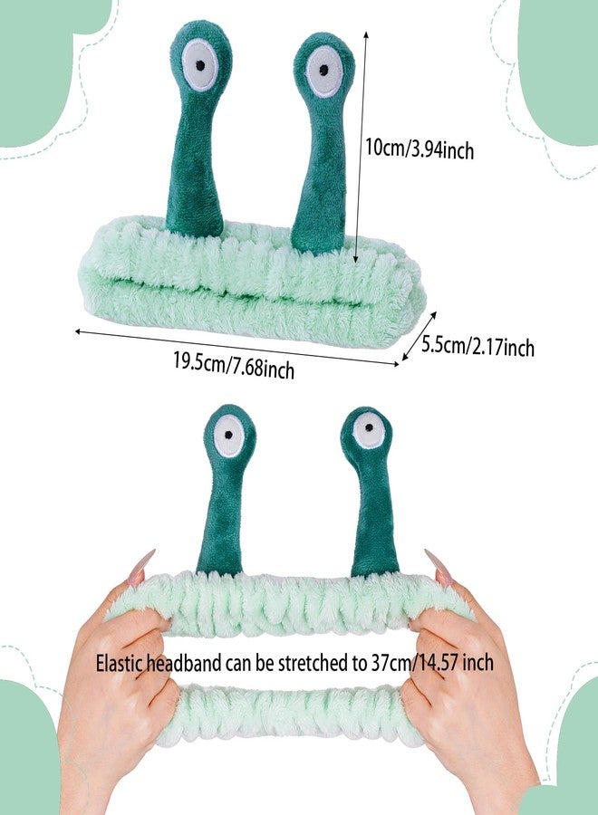 SUMERSHA Cute Snail Headband Spa Face Wash Hairband Cute Cartoon Coral Fleece Elastic Headband Hair Accessory for Washing Face Shower Makeup Skincare - Image 2