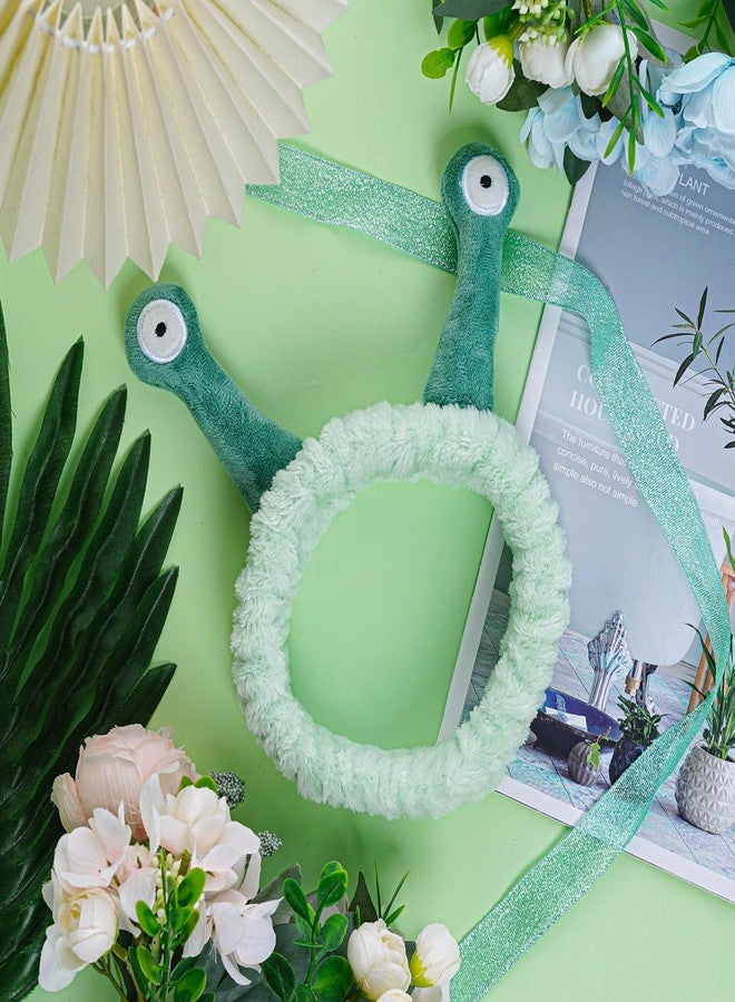 SUMERSHA Cute Snail Headband Spa Face Wash Hairband Cute Cartoon Coral Fleece Elastic Headband Hair Accessory for Washing Face Shower Makeup Skincare - Image 4