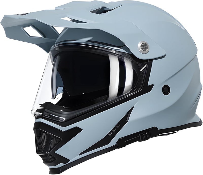 triangle Dual Sport Motorcycle Helmet Dirt Bike Helmets ATV Full Face Helmet for Adults Men with Internal Sunshield DOT Approved - Image 1