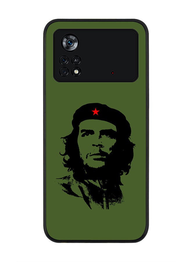 Stylizedd Rugged Black edge case for Poco M4 Pro 4G Slim fit Soft Case Flexible Rubber Edges Anti Drop TPU Gel Thin Cover - Che Guevara - Image 1
