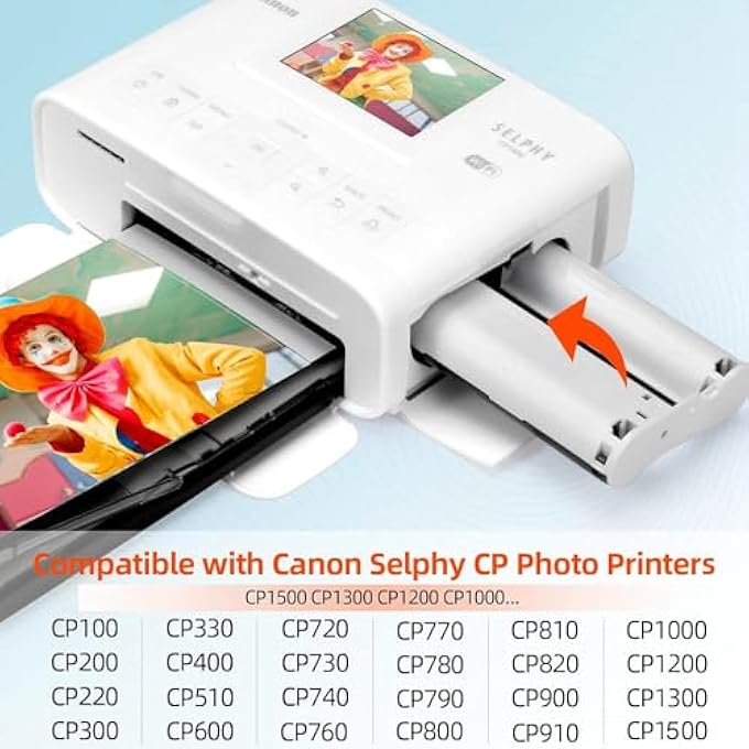 2-PACK COMPATIBLE INK CARTRIDGES REPLACEMENT FOR CANON SELPHY KP-108IN KP-36IN COLOR INK CASSETTE 4 X 6, FOR SELPHY CP1500 CP1300 CP1200 CP1000 CP PHOTO PRINTERS, 100 X 148MM (WITHOUT PAPER) - Image 2