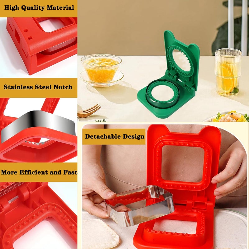 Xstronq Square Sandwich Cutter and Sealer for Kids Lunch - Leak-Proof Design & Dishwasher Safe, Stainless Steel Blades for Bento Box, Party Snacks (Red) - Image 4