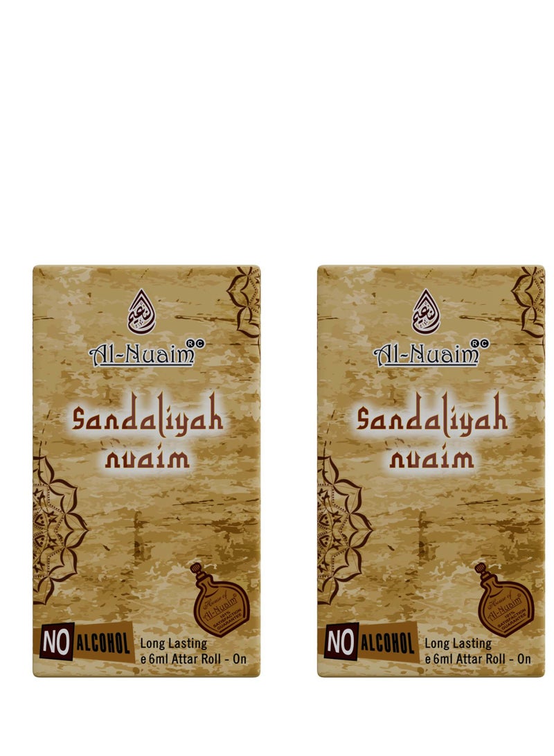 أل نواعم عطر رول أون من مجموعة النعيم الذهبية للرجال والنساء - عبوة من قطعتين (6 مل لكل منهما) | عطر خالٍ من الكحول | عطر جذاب - Image 1