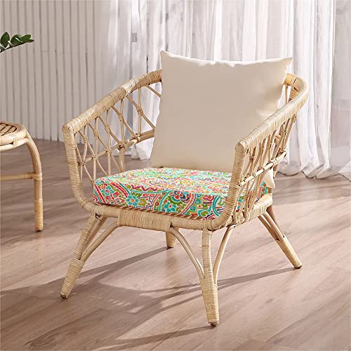 FUNHOME Outdoor Chair Cushion Covers 2 Pack, No Insert! Patio Cushion Covers Replacement 20" x 18" x 4", Water Resistant Chair Cushion Slipcovers, Melora Paisley (Covers ONLY) - Image 2