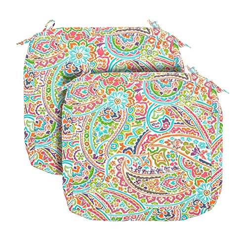 FUNHOME Outdoor Chair Cushion Covers 2 Pack, No Insert! Patio Cushion Covers Replacement 20" x 18" x 4", Water Resistant Chair Cushion Slipcovers, Melora Paisley (Covers ONLY) - Image 1