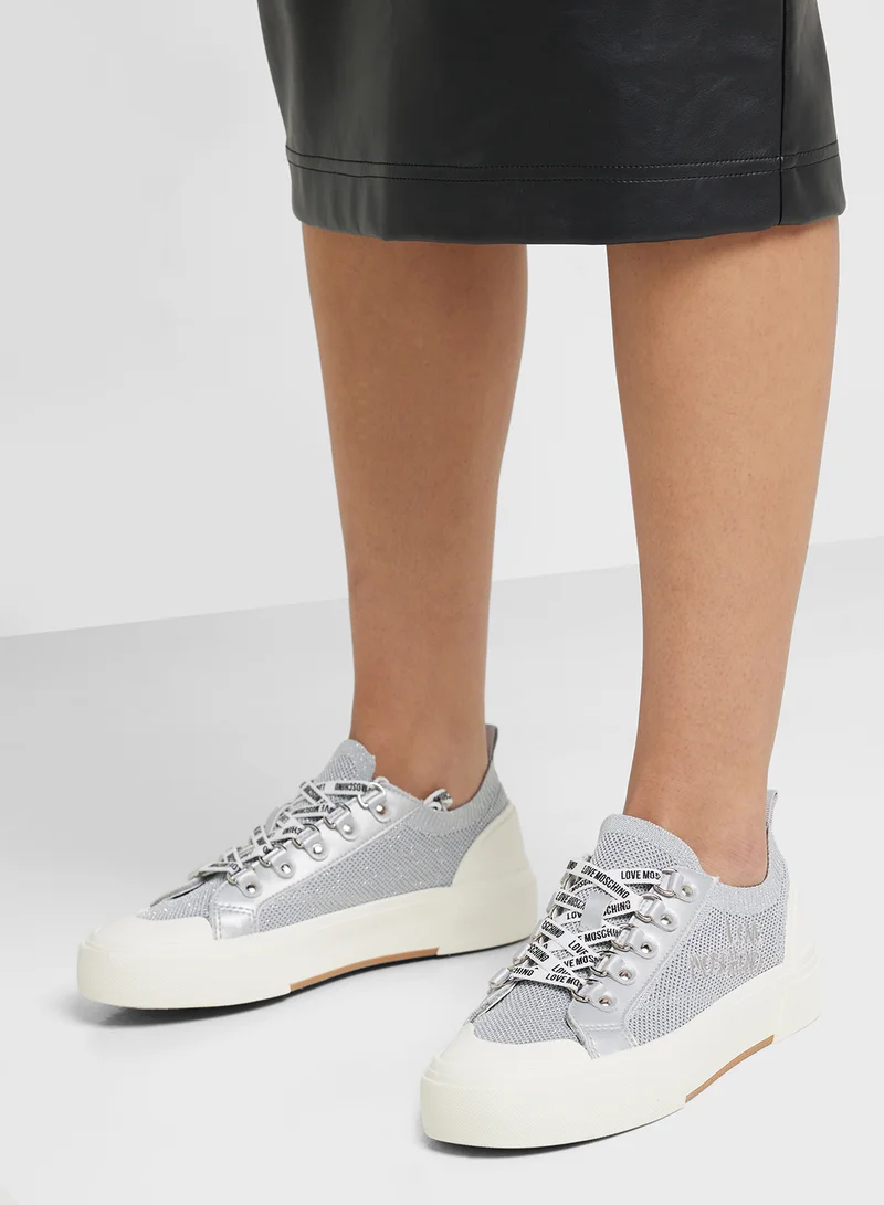 لوف موسكينو Lace Up Low Top Sneakers