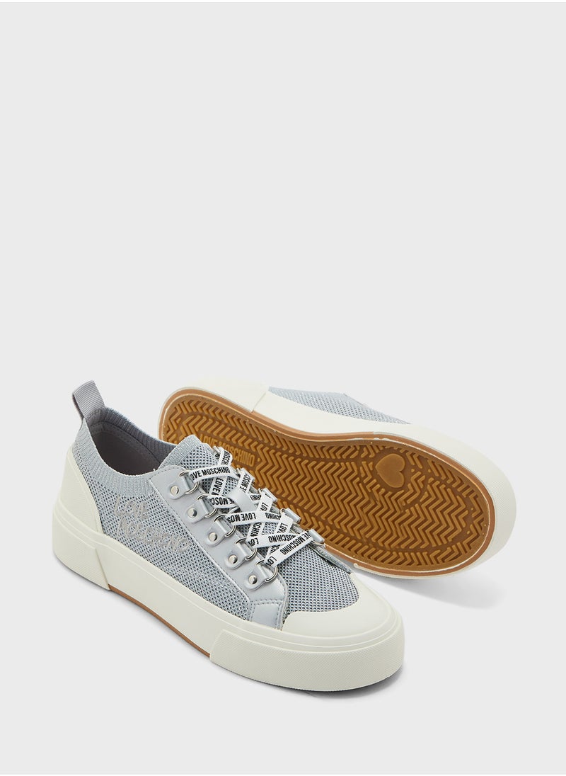 Love Moschino Lace Up Low Top Sneakers  - Image 3