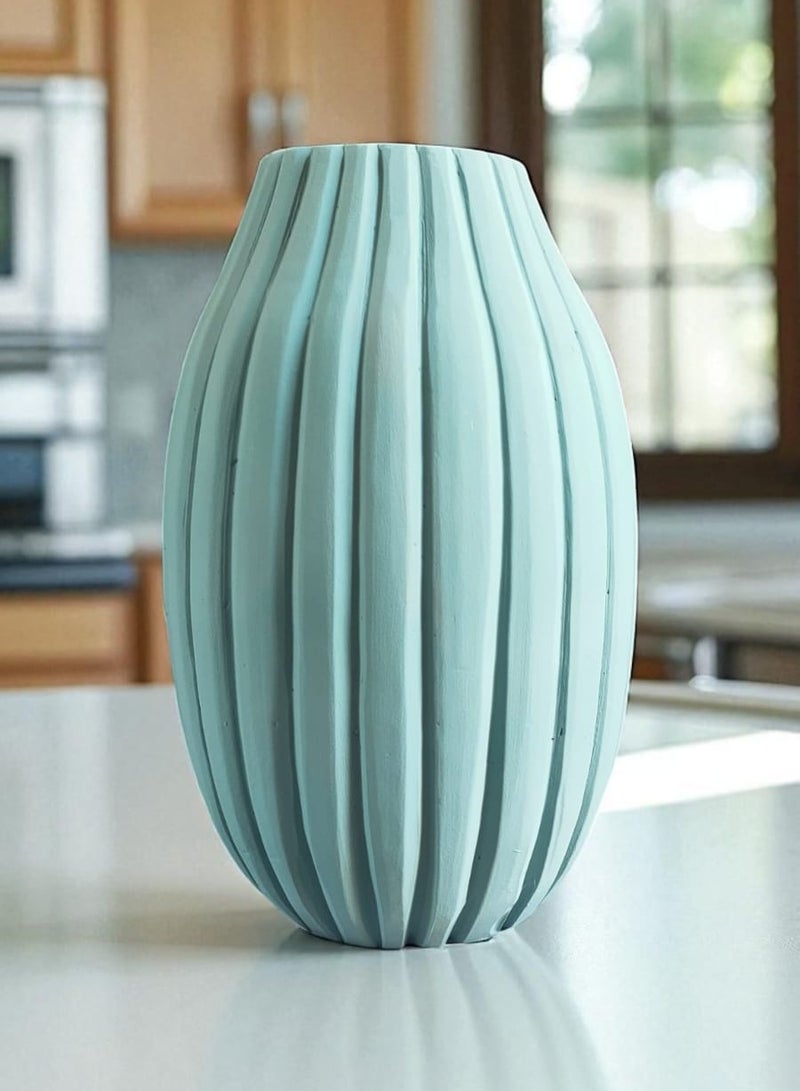 كلور زون بوتري فازة فخارية ديكورية المكتب و المنزل تركواز 28 سم - Image 1