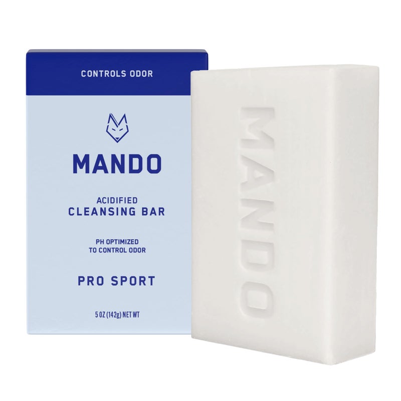 Mando Acidified Cleansing Bar  24Hour Odor Control  Removes Odor Better than Soap  Moisturizing Formula  SLS Free Paraben Free  Safe For Sensitive Skin  Pro Sport