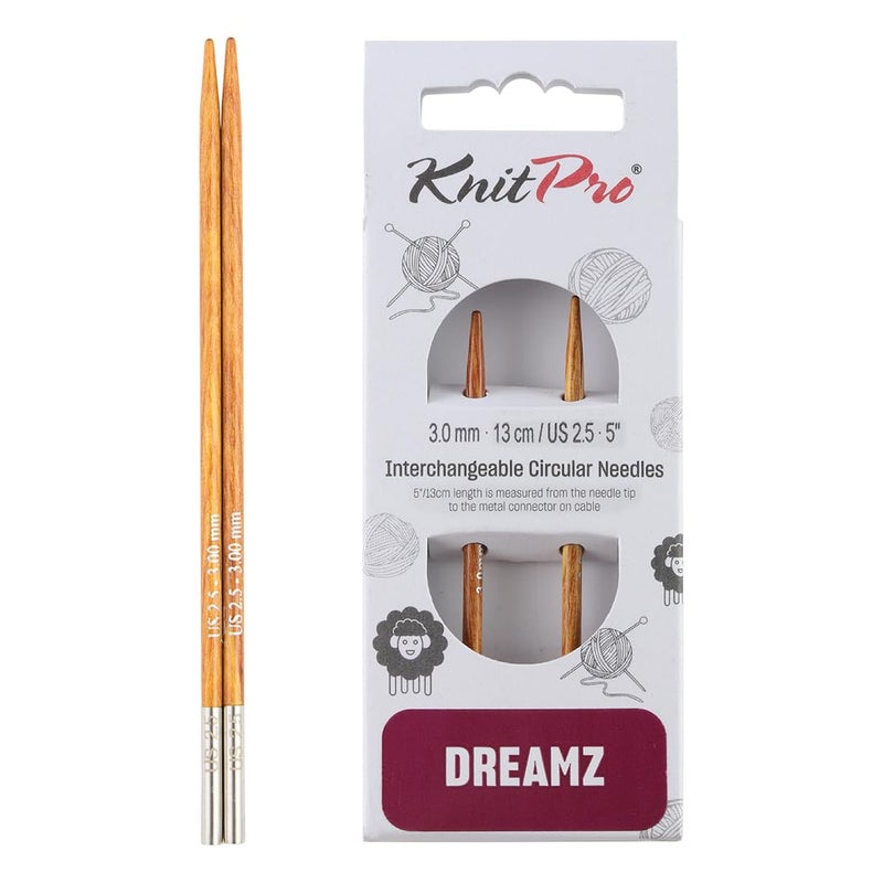 KnitPro Dreamz Interchangeable Circular Needles 5" (13cm) | US Size 2.5 (3mm) - Image 1