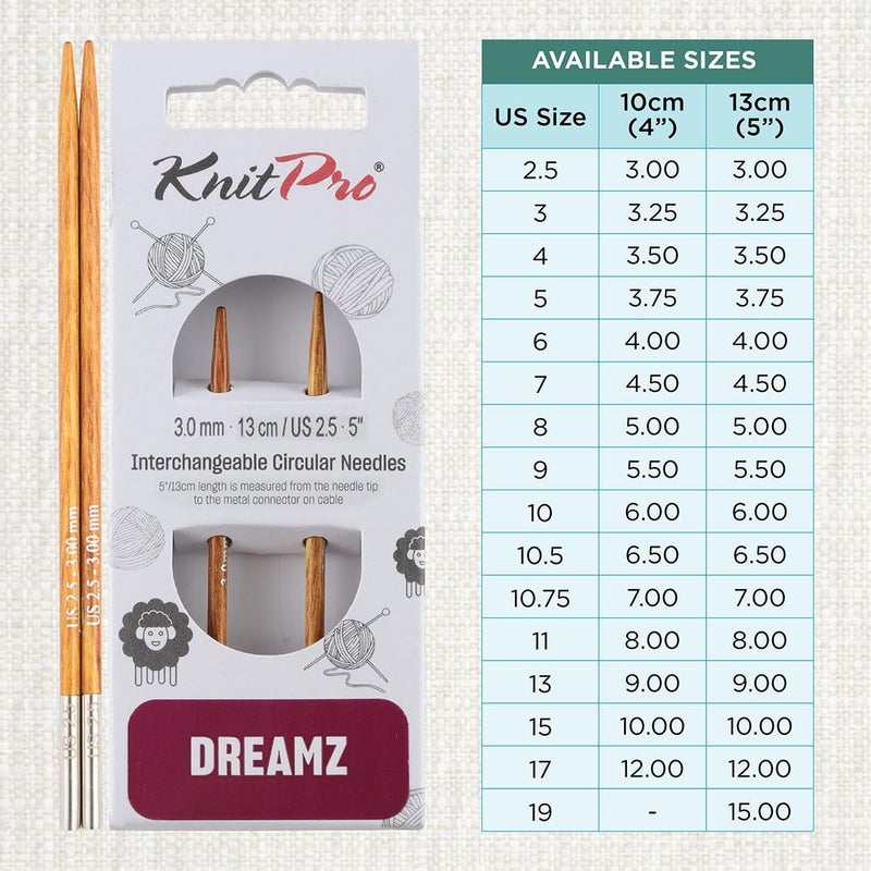KnitPro Dreamz Interchangeable Circular Needles 5" (13cm) | US Size 2.5 (3mm) - Image 4