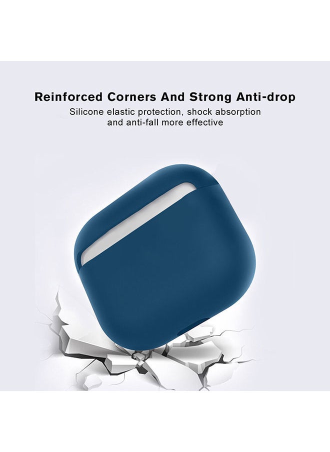 NIBEMINENT - Protective Shockproof Silicone Case Cover for Apple AirPods 3 Dark Blue - Image 1